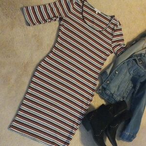 Striped Multicolor Bodycon Dress